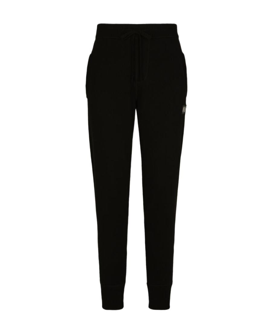 Dolce & Gabbana Dg Essentials Knitted Track Pants In Black