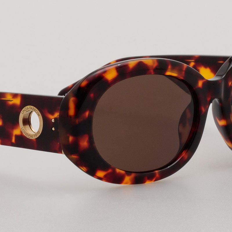 Linda Farrow Lina Sunglasses In Tortoiseshell