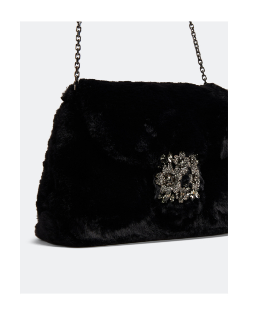 Roger Vivier Bouquet Logo Handbag In Black