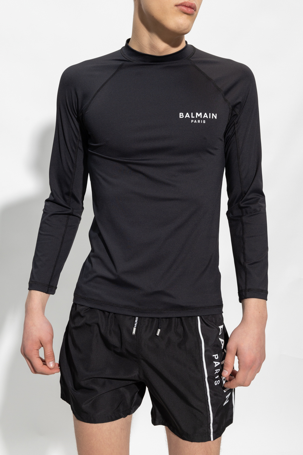 Balmain Logo-print Slim T-shirt In Black