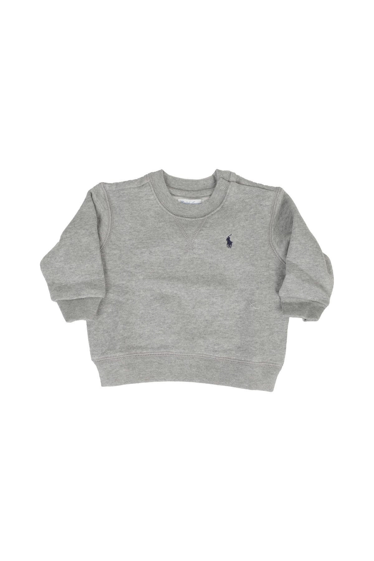 Ralph Lauren Kids' Logo Embroidered Crew Neck Sweatshirt In Gray