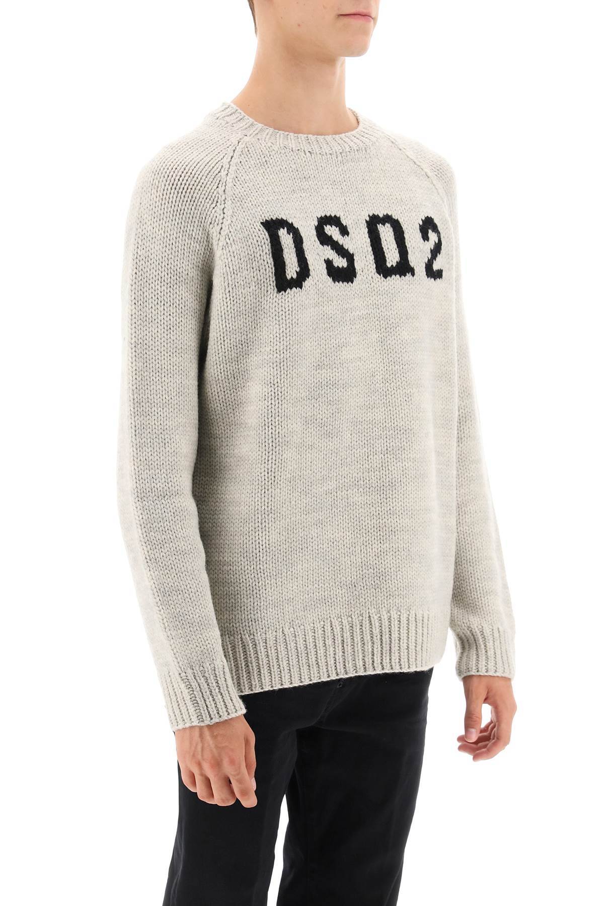 DSQUARED2 INTARSIA-KNIT LOGO WOOL JUMPER