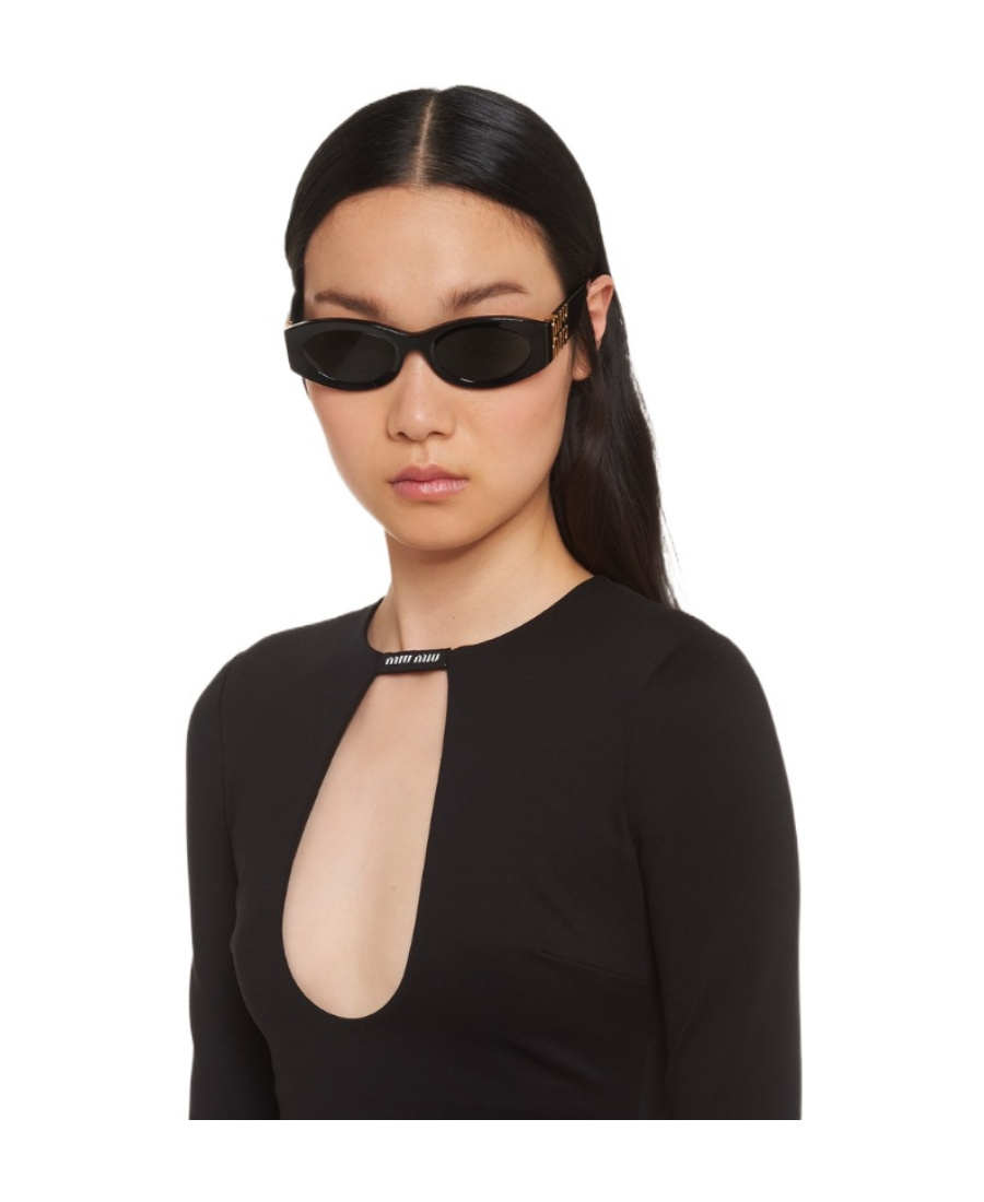 Shop Miu Miu Stretch Jersey Mini-dress In Black