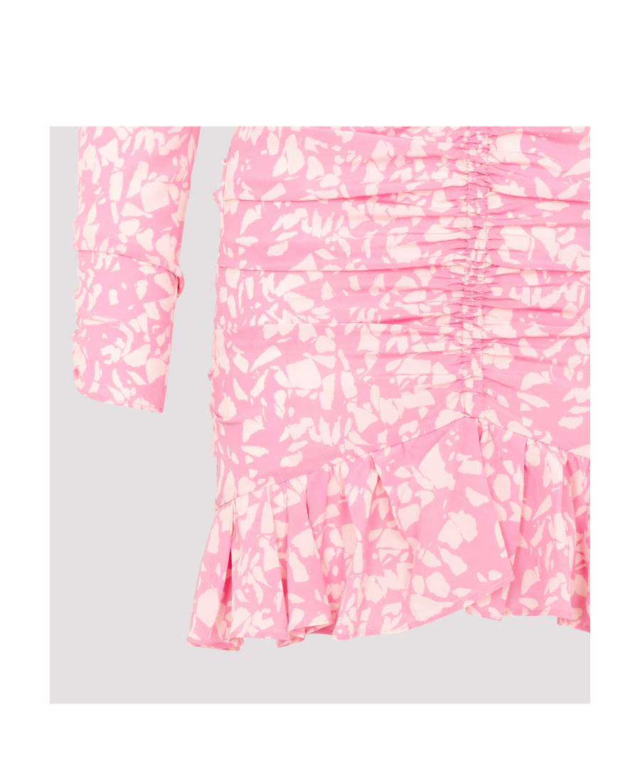 Isabel Marant Lara V-neck Floral Mini Dress In Pink