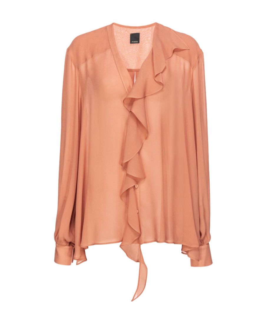 Pinko Blouse With Ruffled Detailing In Pink