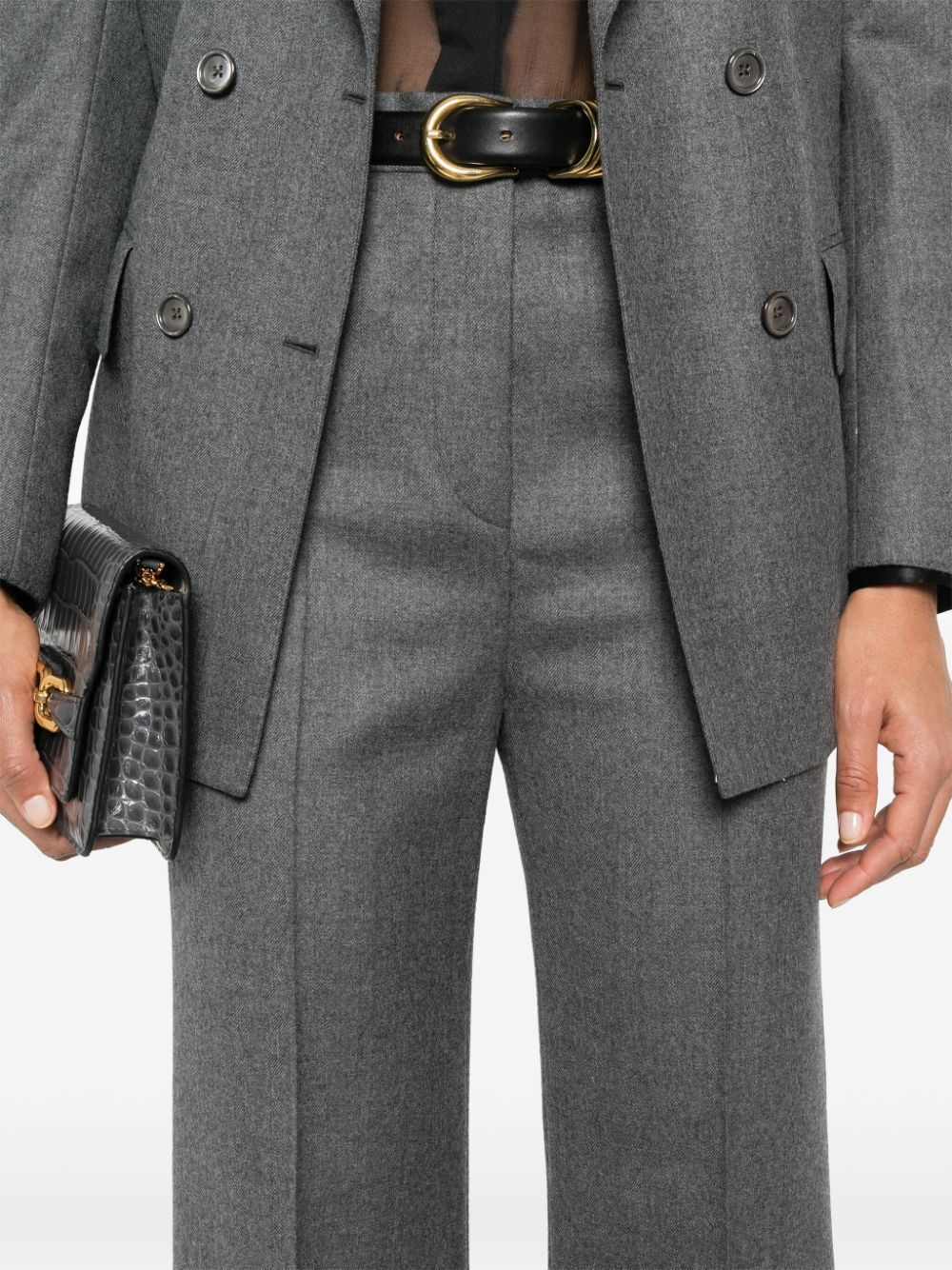 Tom Ford Creased Wool Tailored Trousers - Women's - Silk/wool/cupro In Black
