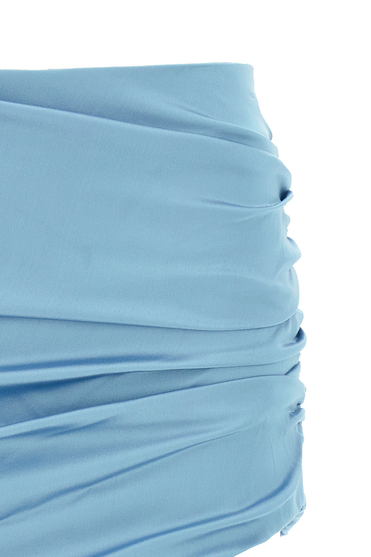 Alessandra Rich Asymmetric Satin Mini Skirt In Blue