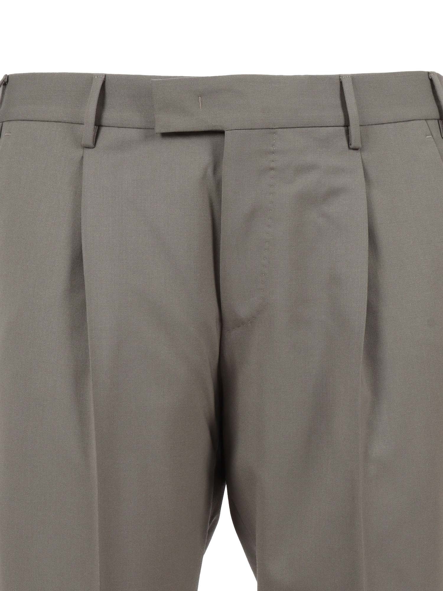 Pt Torino Single-pleat Turn-up Trousers In Gray