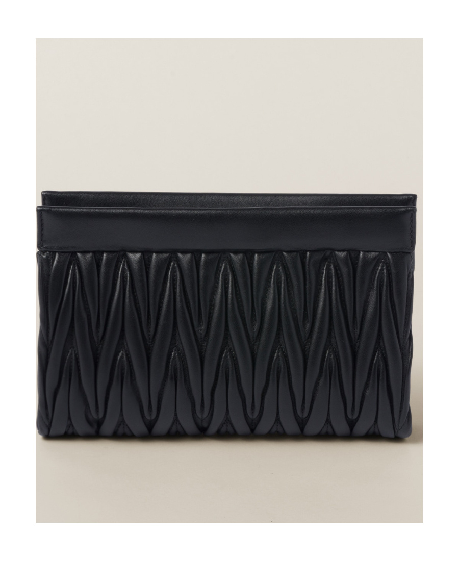 Miu Miu Woman Black Leather Crossbody Bag In Black