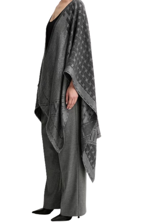Twinset Tassel Cape In Gray