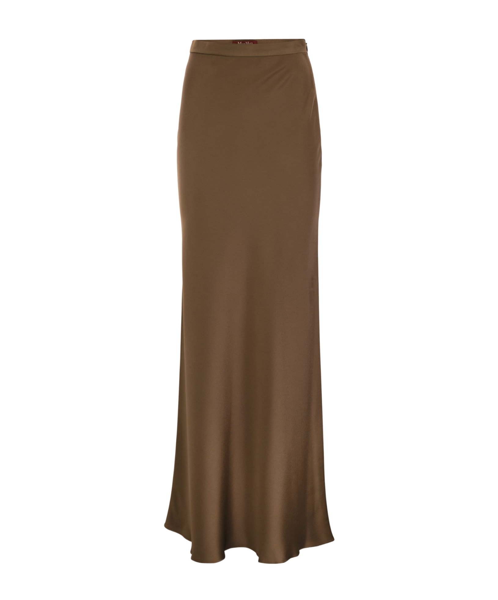 Max Mara Studio Satin Midi Skirt In Brown