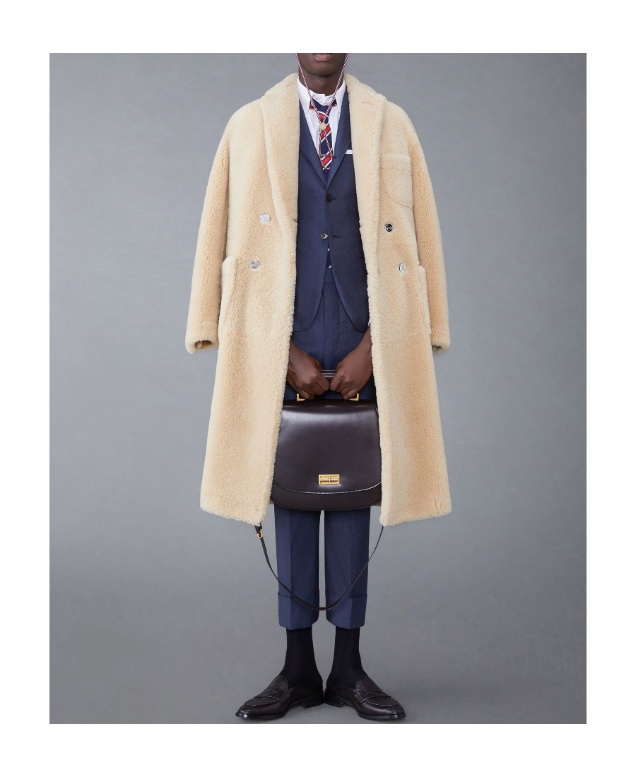 Shop Thom Browne Fit 1 Backstrap Trousers In Blue