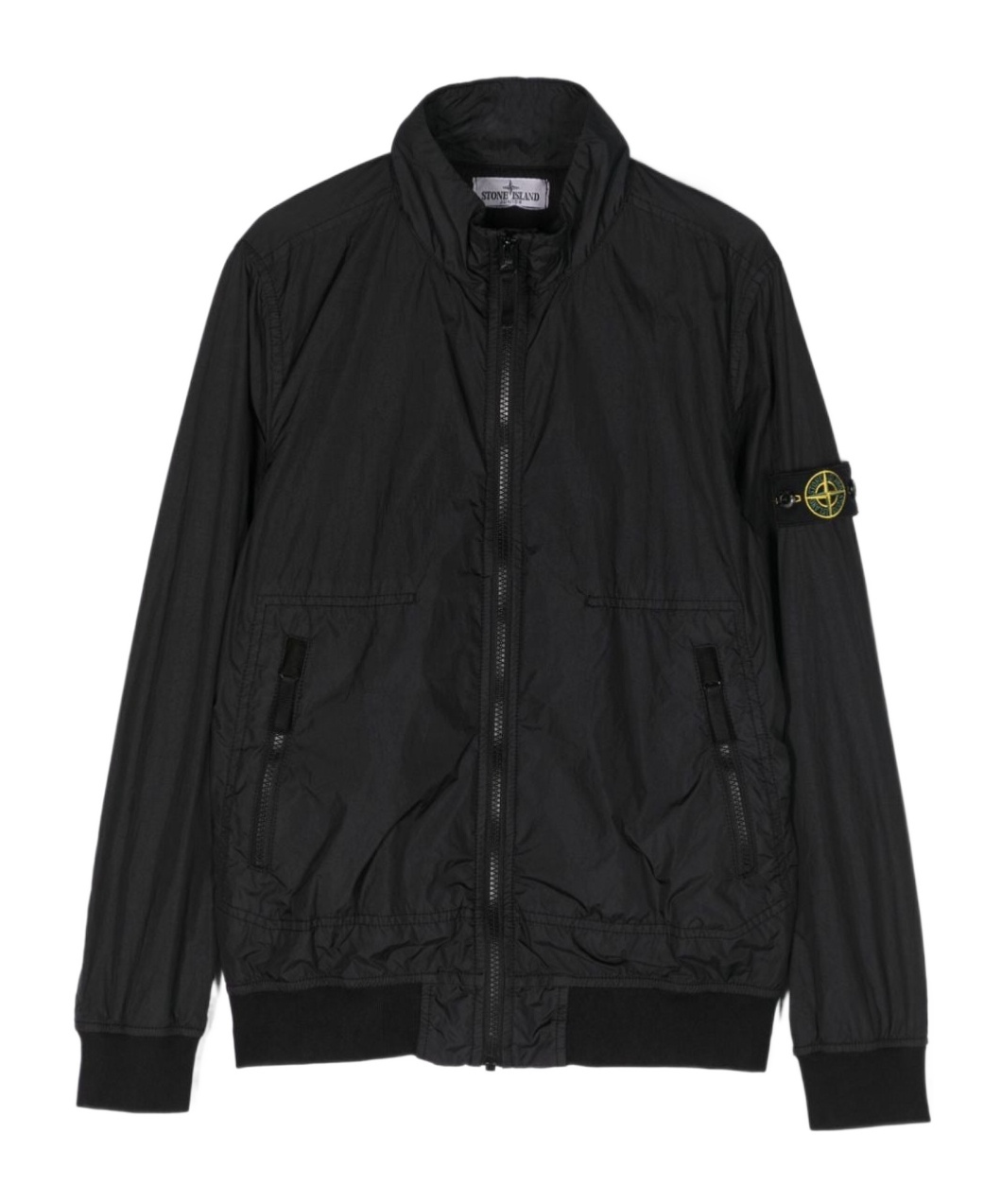 Stone Island Compass Lightweight Bomber Jacket In Black