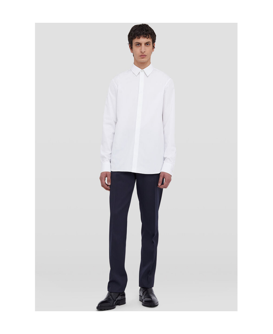 Jil Sander Long-sleeve Poplin Shirt In White