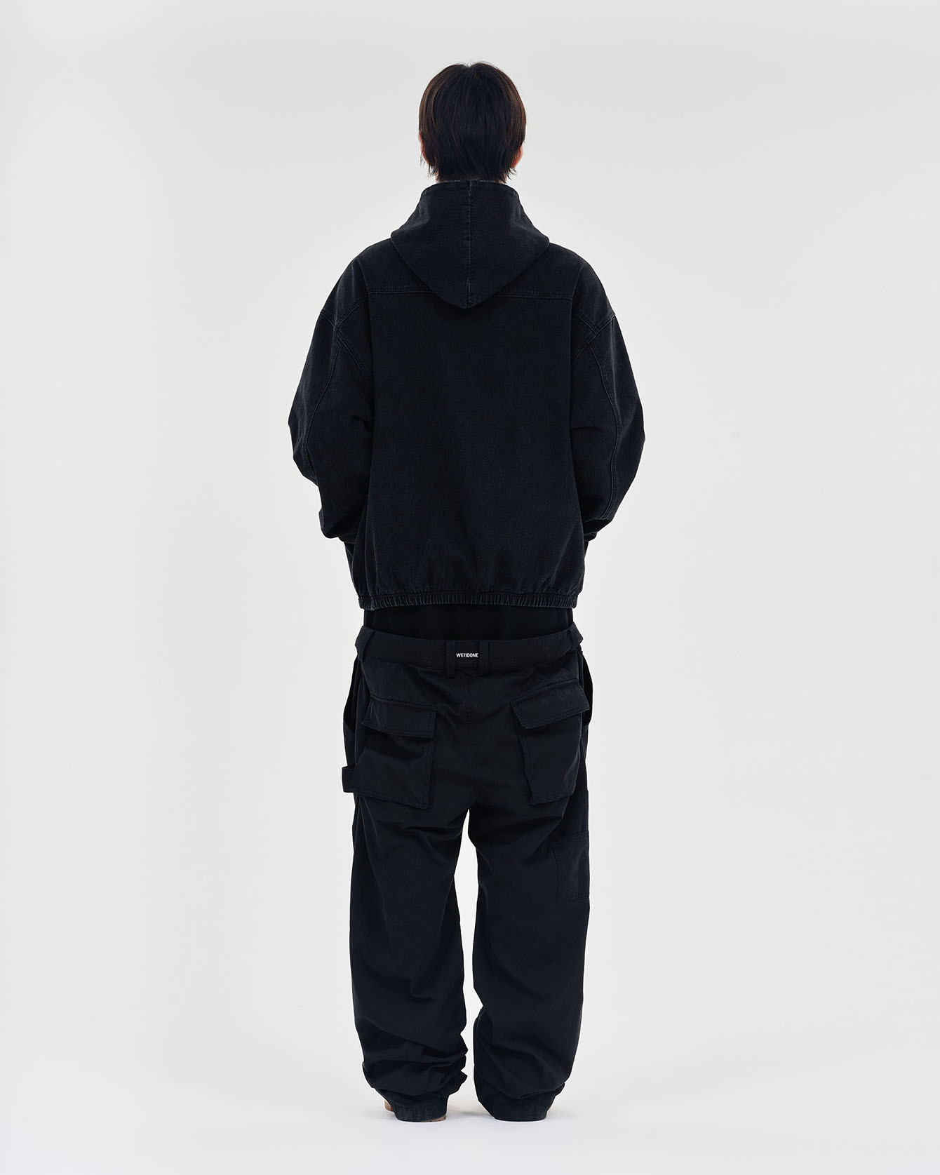 We11 Done Layered Structure Casual Pants In Black
