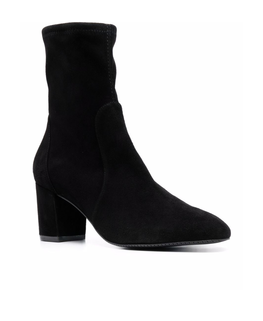 Stuart Weitzman Yuliana 60 Suede Leather Ankle Boot In Black