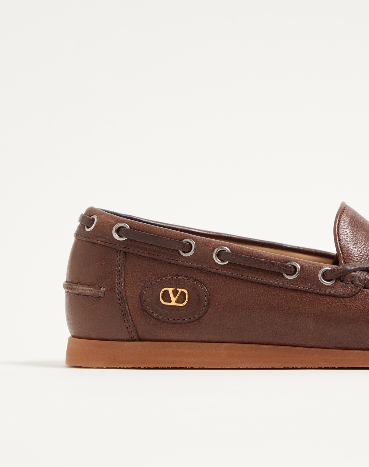 Valentino Garavani Palm Avenue Buffalo Boat Shoe In Brown
