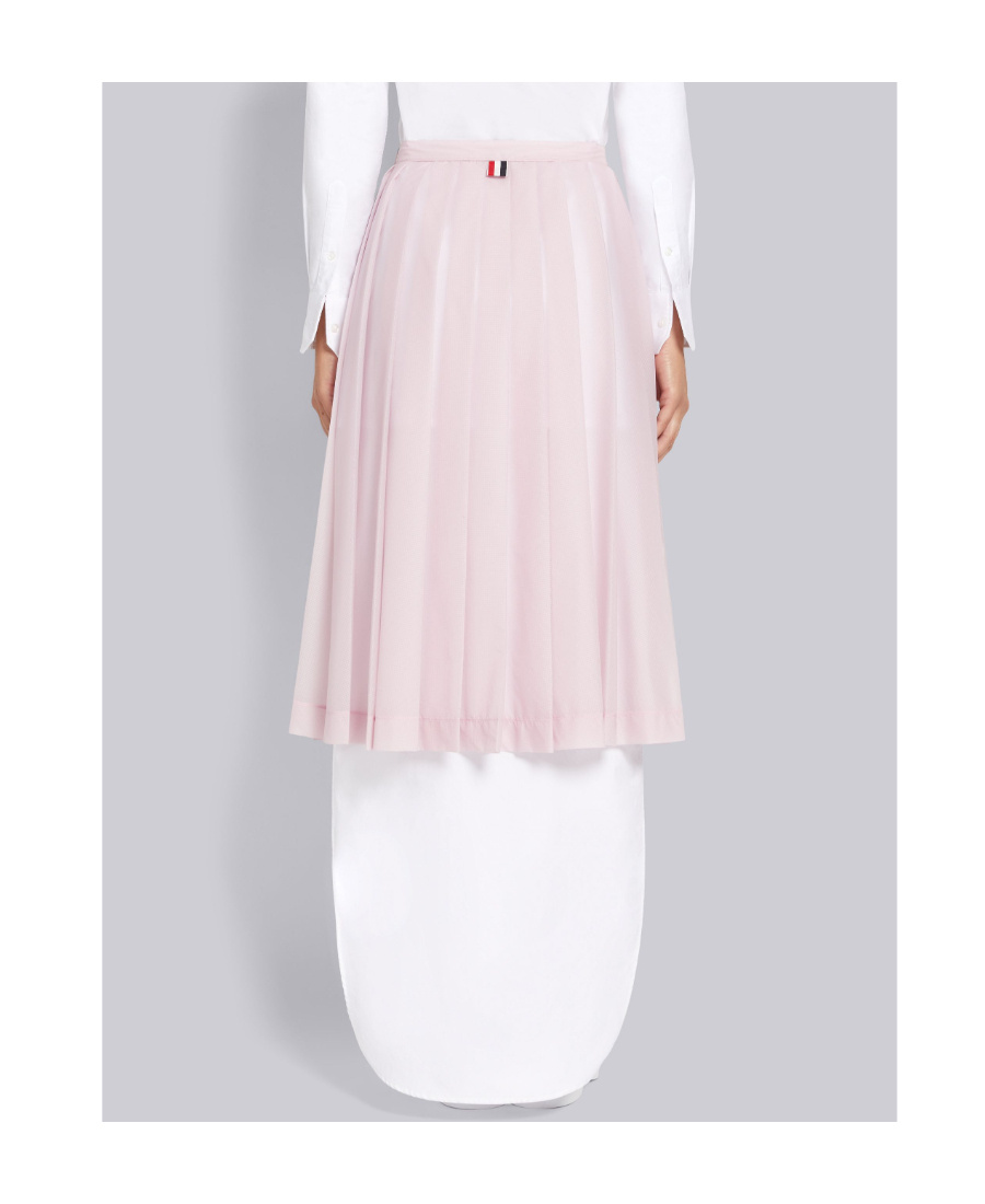 Shop Thom Browne Pleated Midi Skirt In Pink