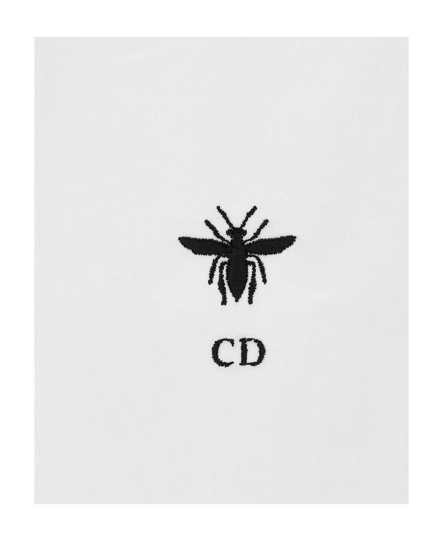 Dior White Cotton Poplin Short-sleeved Shirt In White