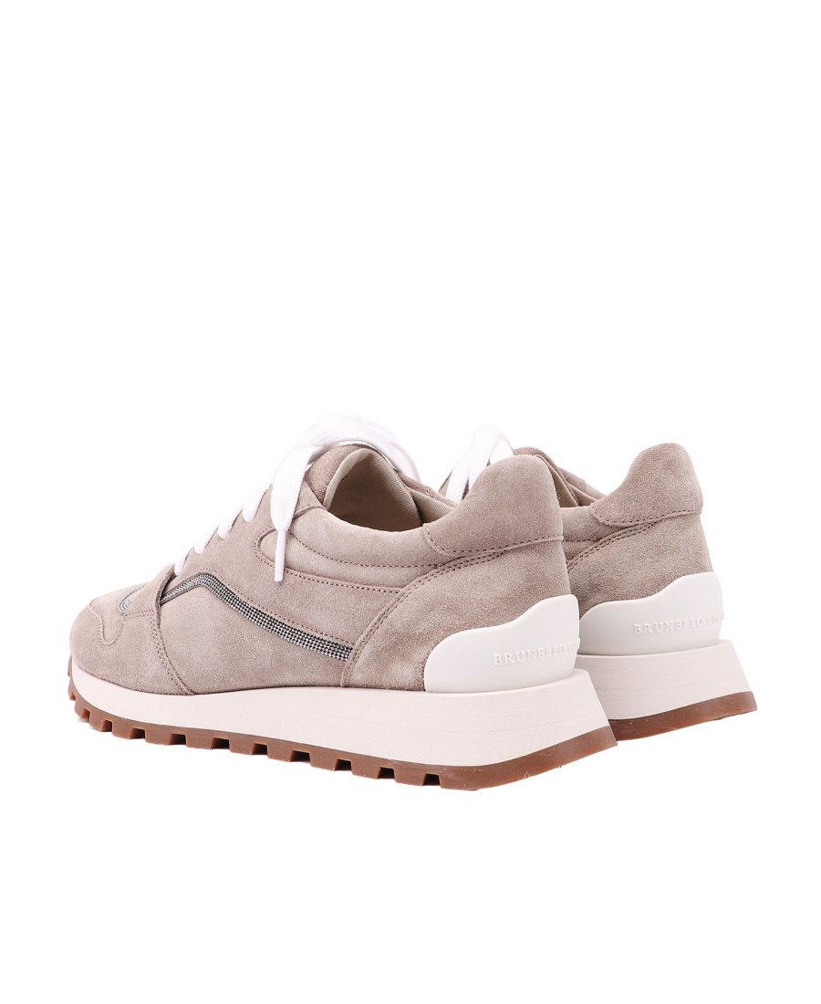 Brunello Cucinelli Low Lace-up Sneakers In Nude