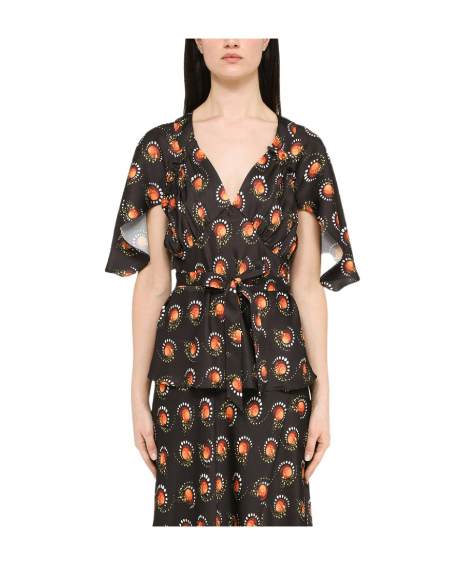 Rabanne Motif-print V-neck Top