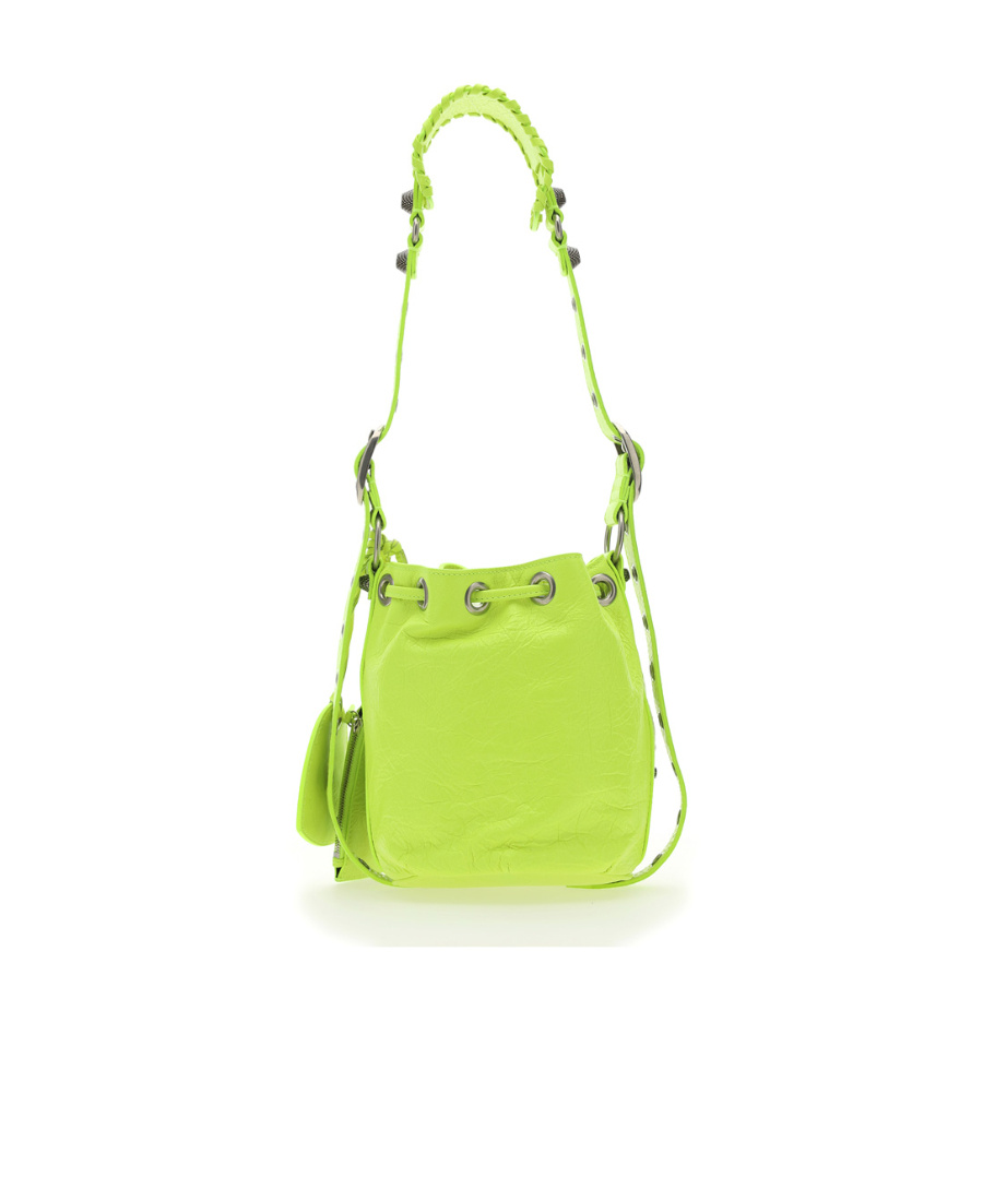 Balenciaga Cagole Bucket Bag In Green
