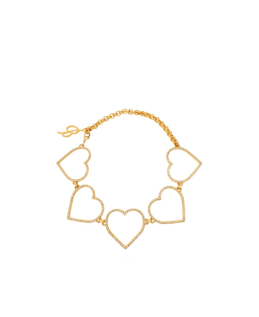 Blumarine Heart-chocker Necklace In Yellow