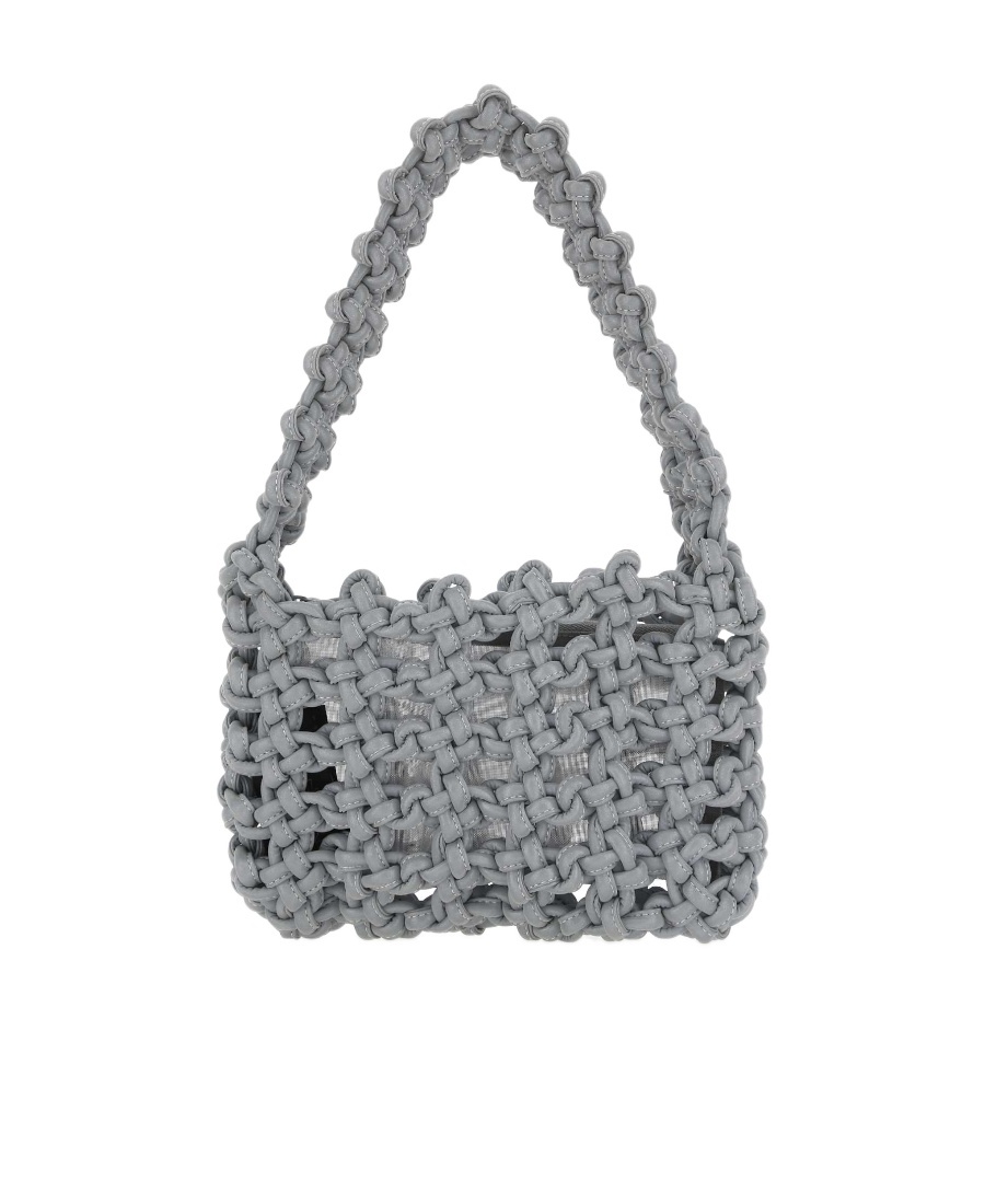 Kara Reflective Knot Armpit Bag In Gray