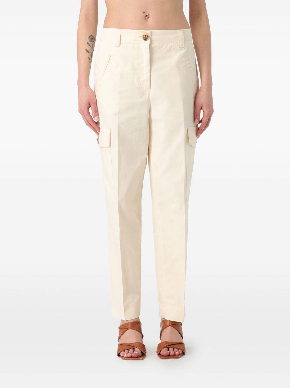 TWINSET PRESSED-CREASE TROUSERS