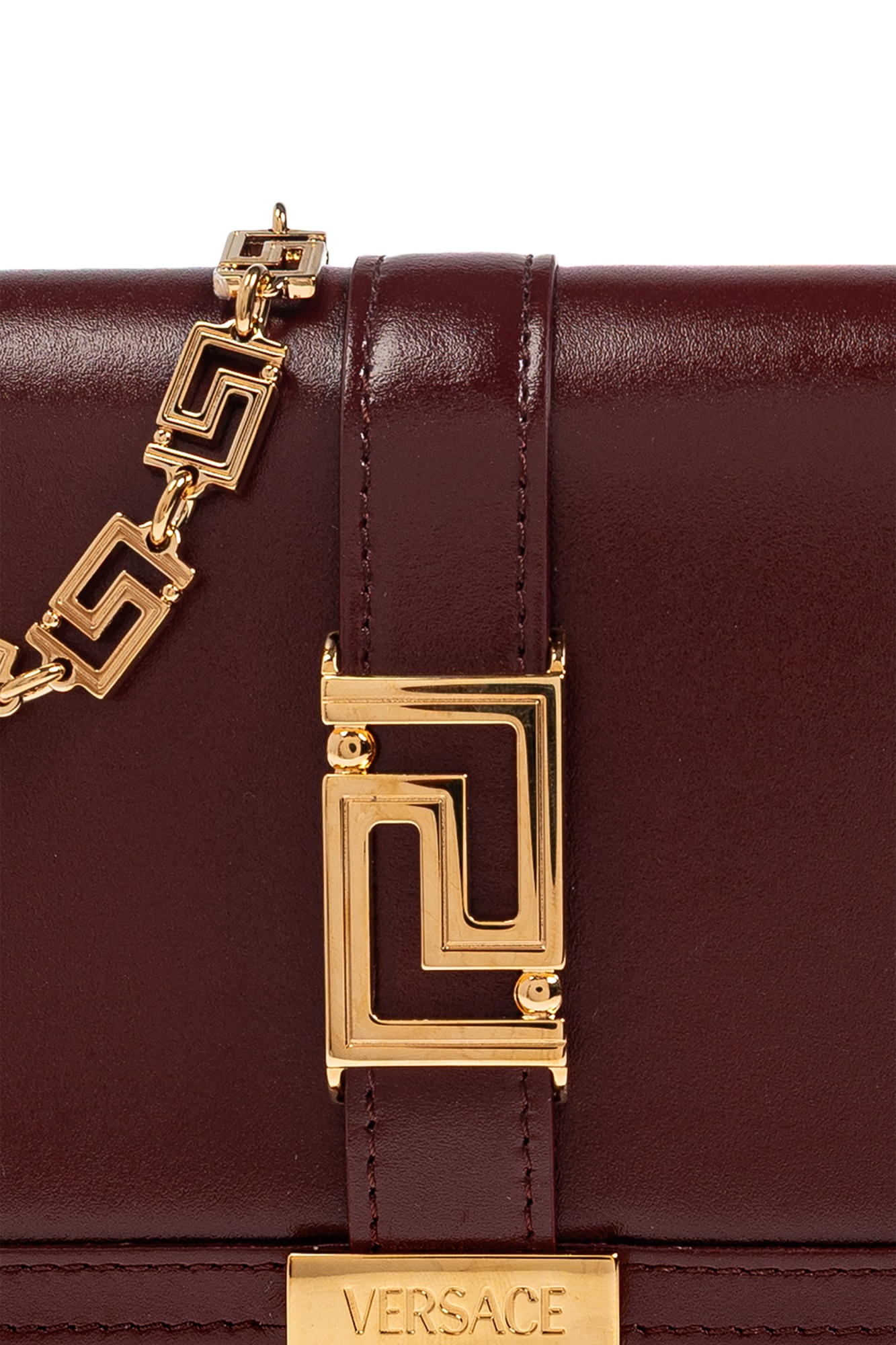 Versace Mini Greca Goddess Clutch Bag In Red