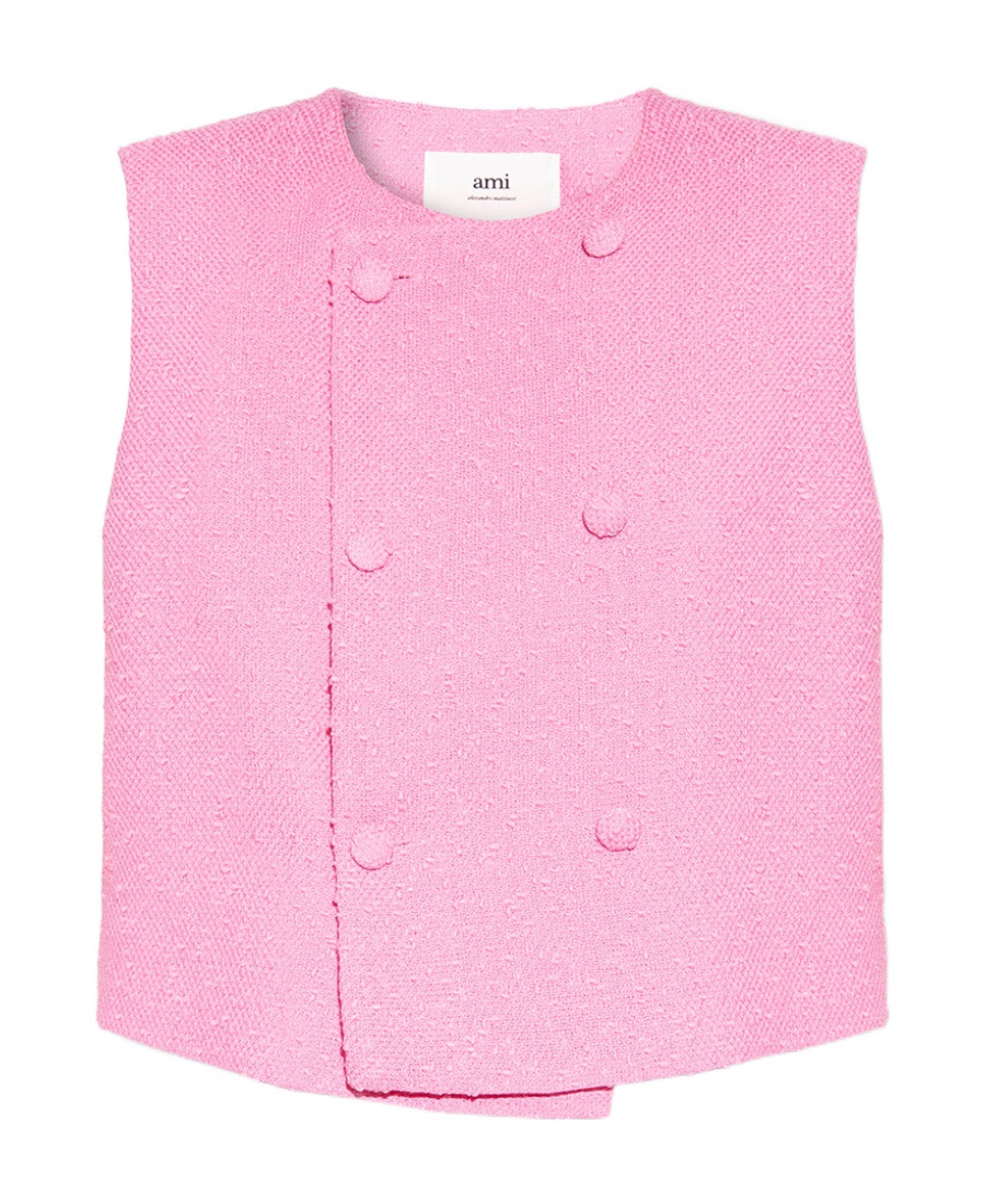Ami Alexandre Mattiussi Textured Crop Top In White