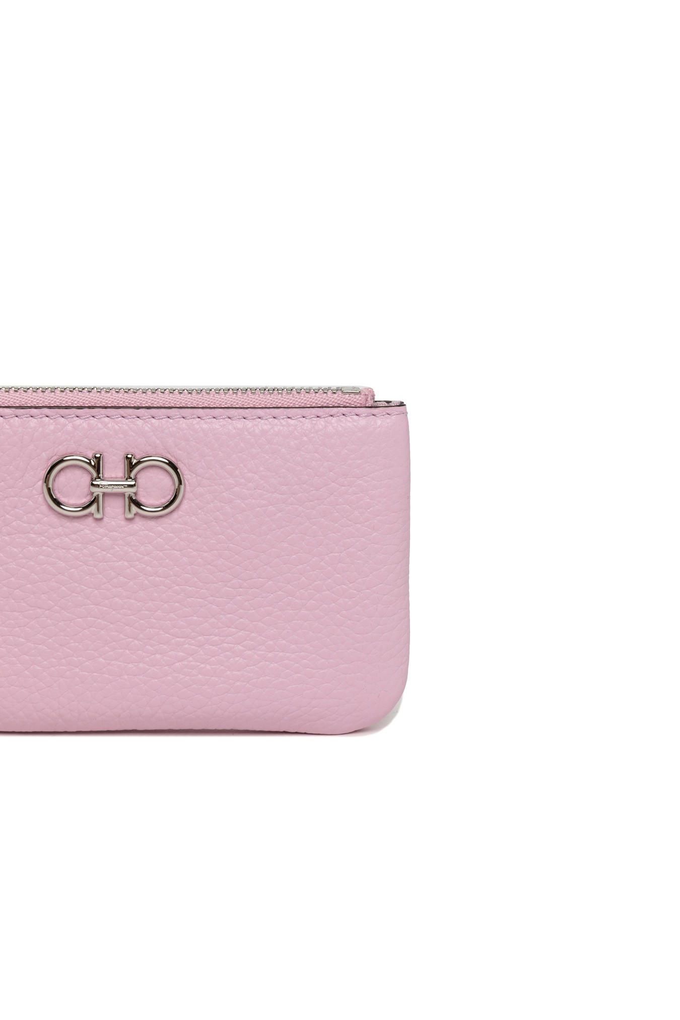 Ferragamo Gancini Zipper Key Chain In Pink