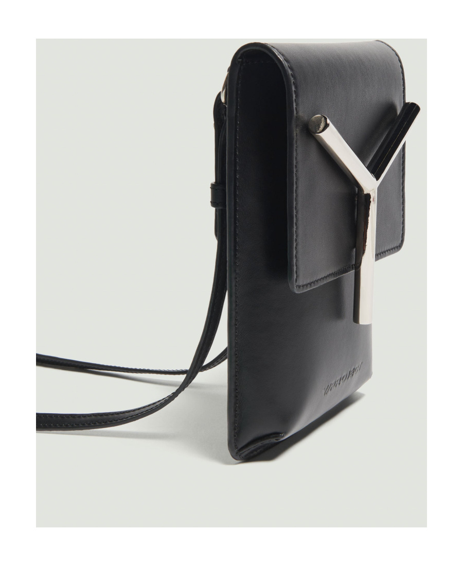 Y/project Y-plaque Detail Crossbody Bag In Black