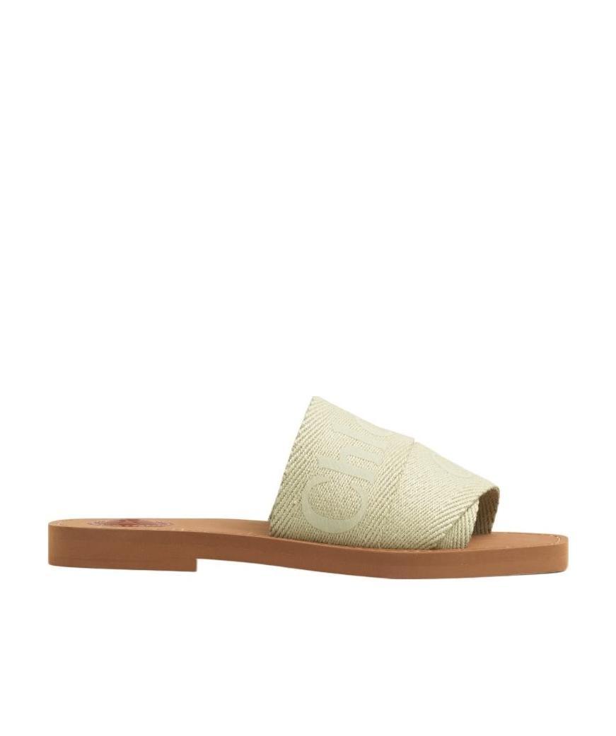 Chloé Logo-print Open-toe Sandals In Nude