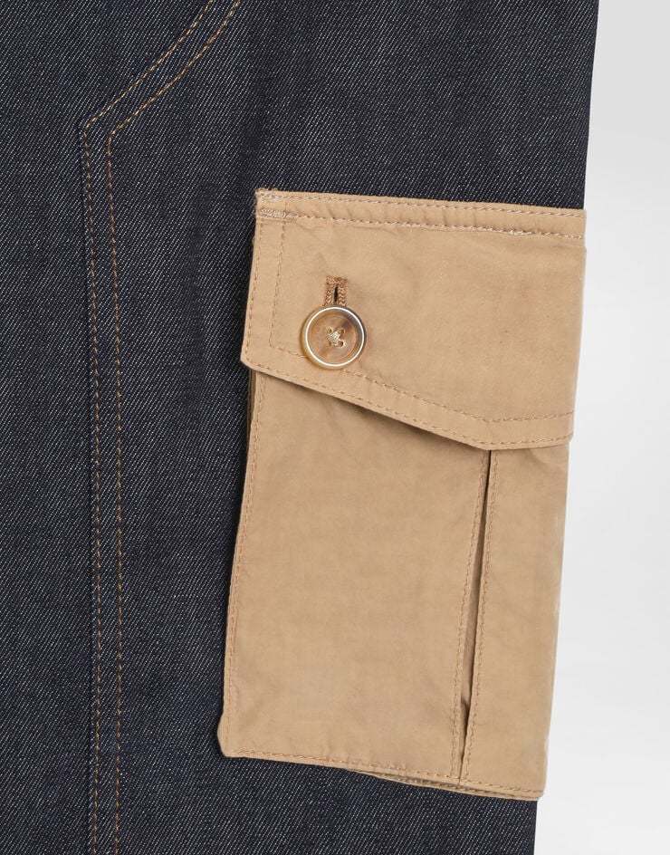 Dolce & Gabbana Double-waist Cargo-pocket Jeans In Black