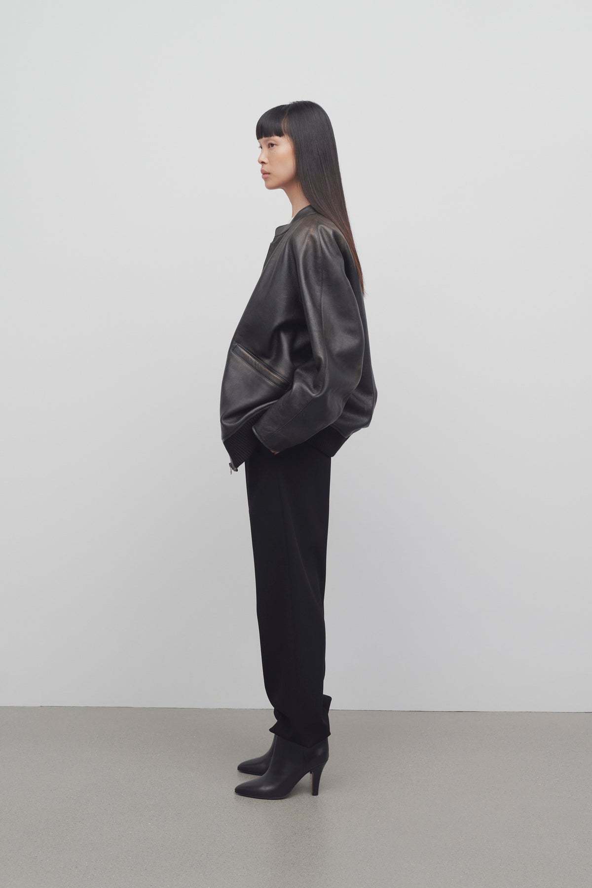 The Row Drawstring Waistband Wool Pants In Black