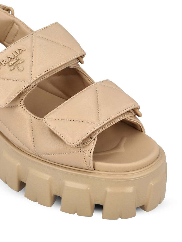 Prada 55mm Monolith Sandals In Yellow