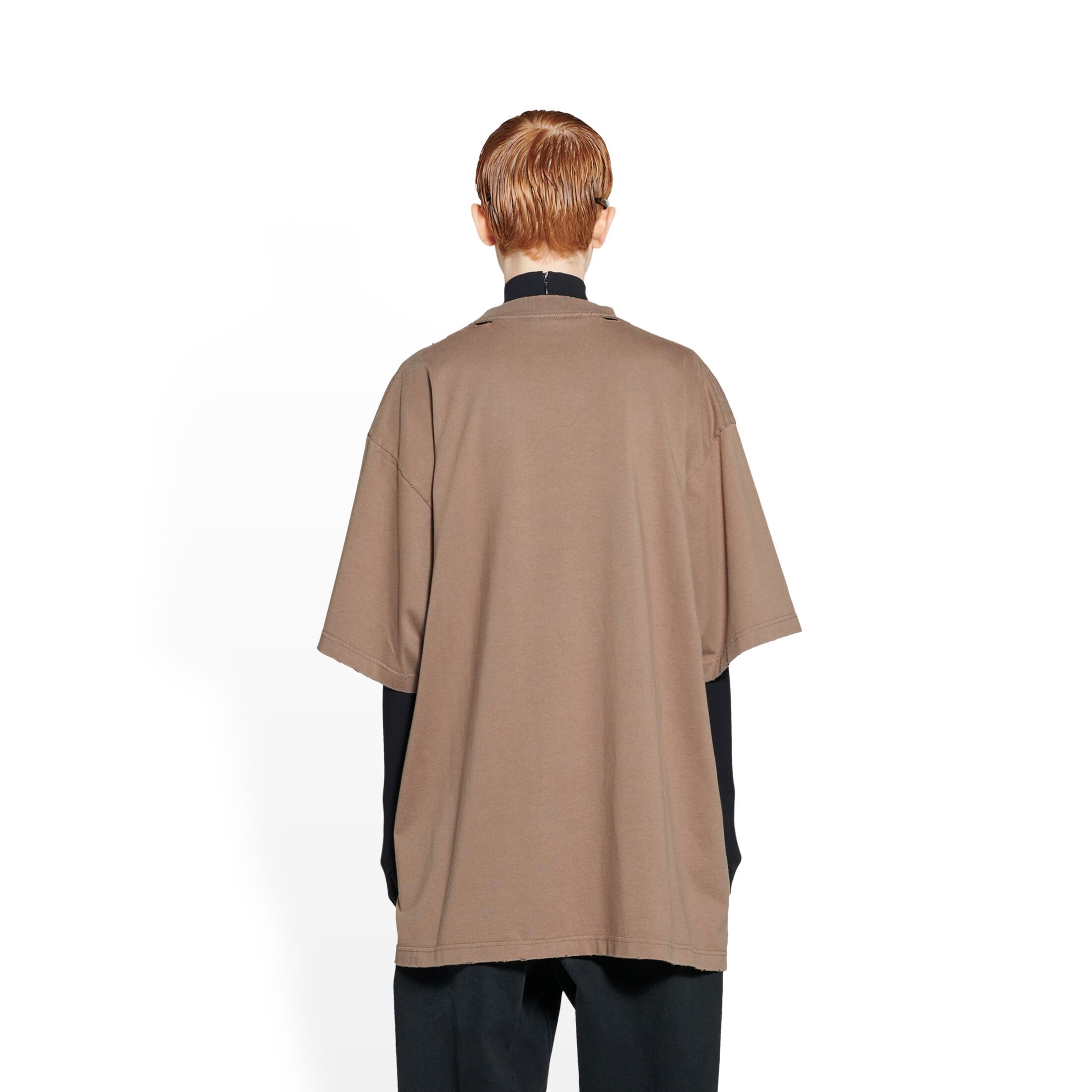 Balenciaga Logo-print Cotton T-shirt In Brown