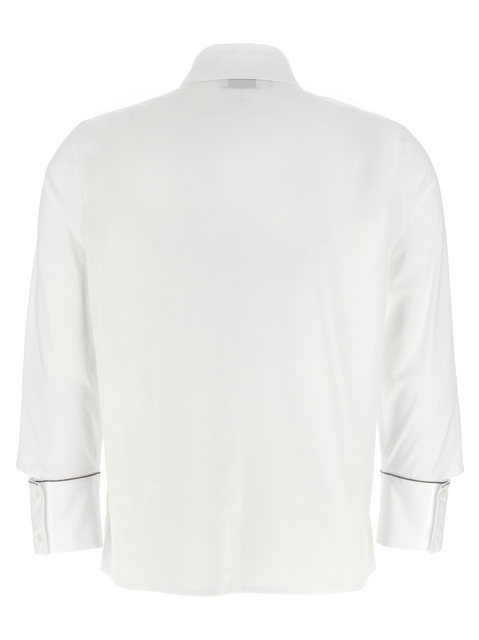 Peserico Collared Neck Shirt With Cuff Detail In White