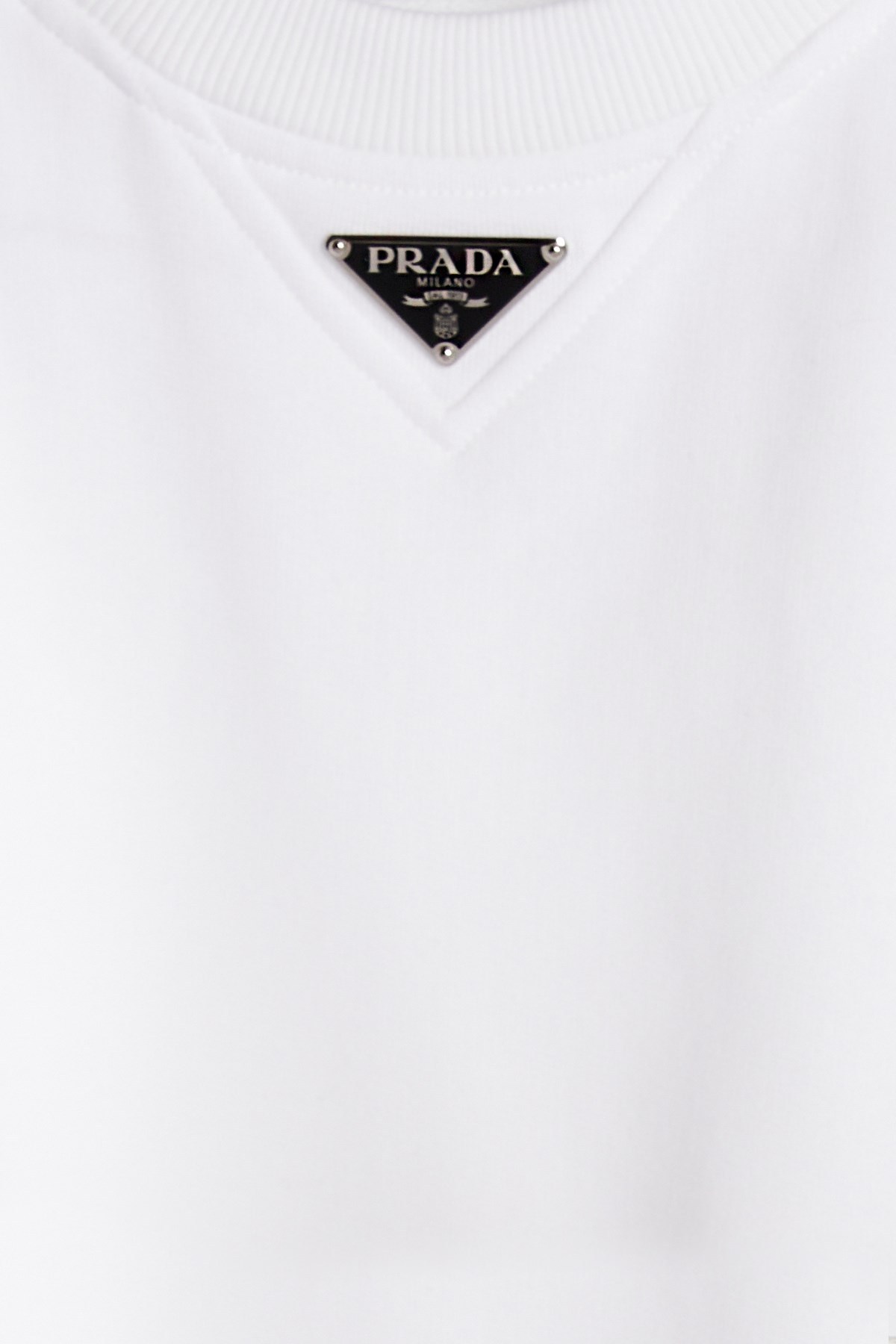 Prada Triangle Logo Plaque Tank Top In White