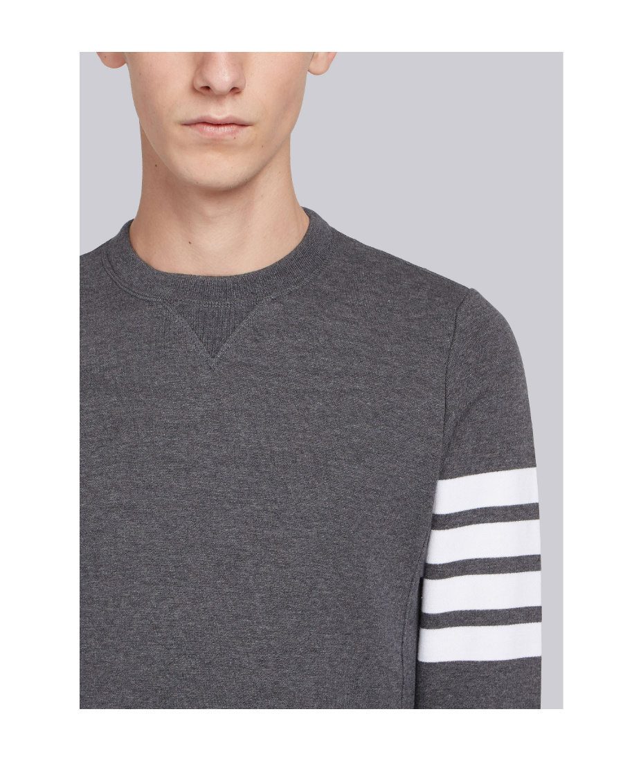 Shop Thom Browne Engineered 4-bar Jersey Sweatshirt In Black