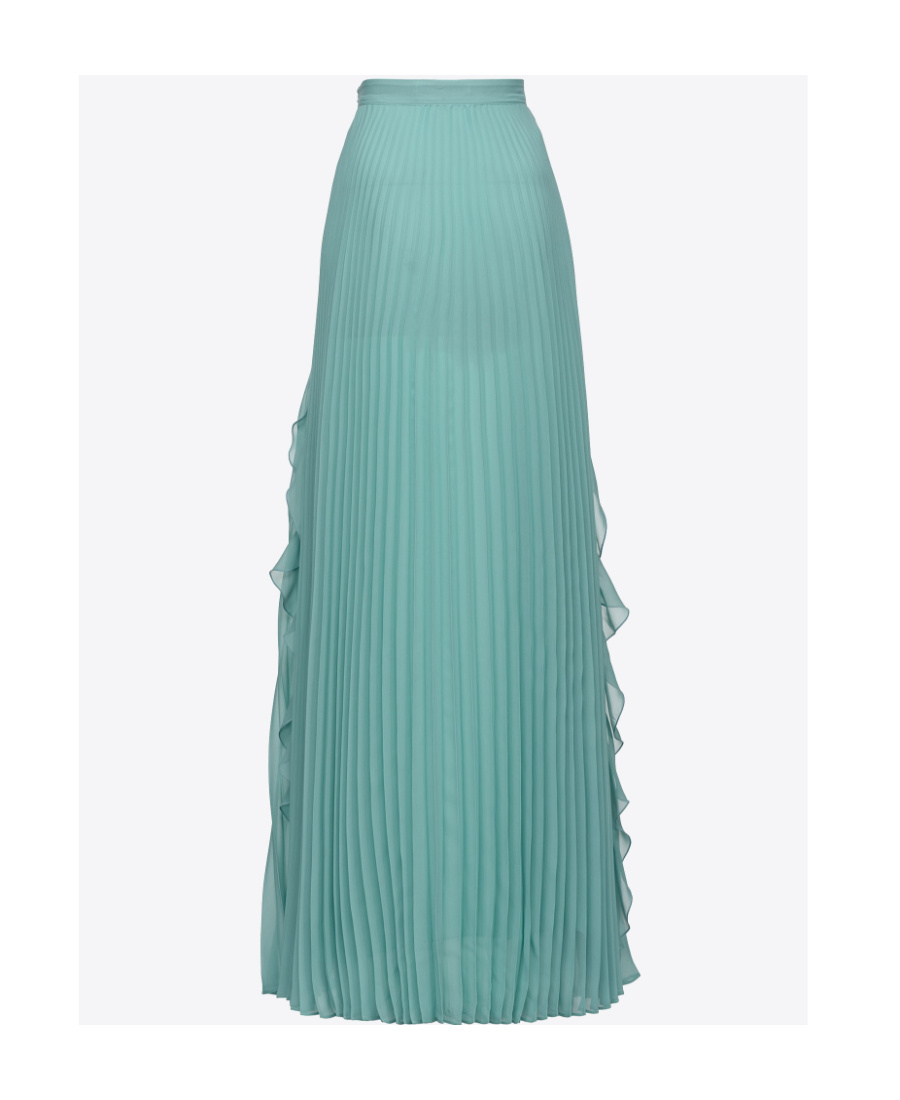 Shop Pinko Ruffle-detail Pleated Maxi Skirt In Green
