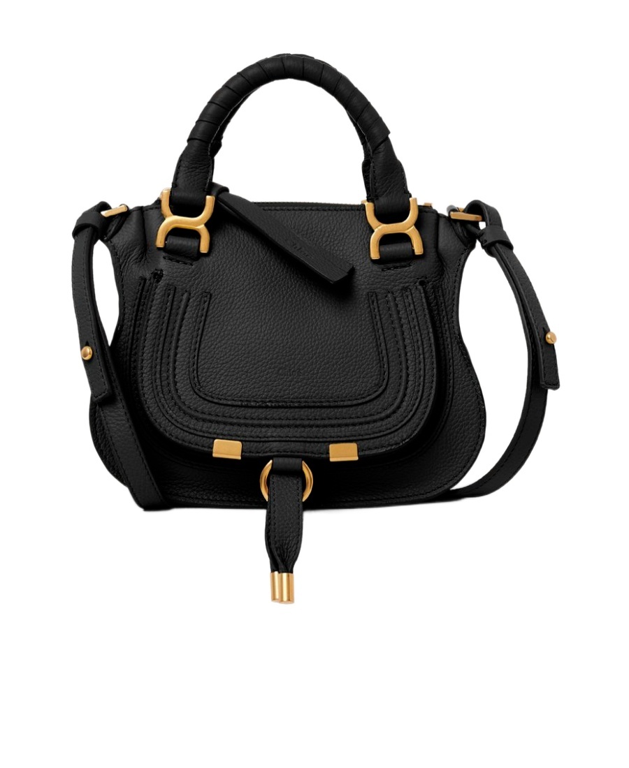 Chloé Marcie Leather Tote Bag In Black