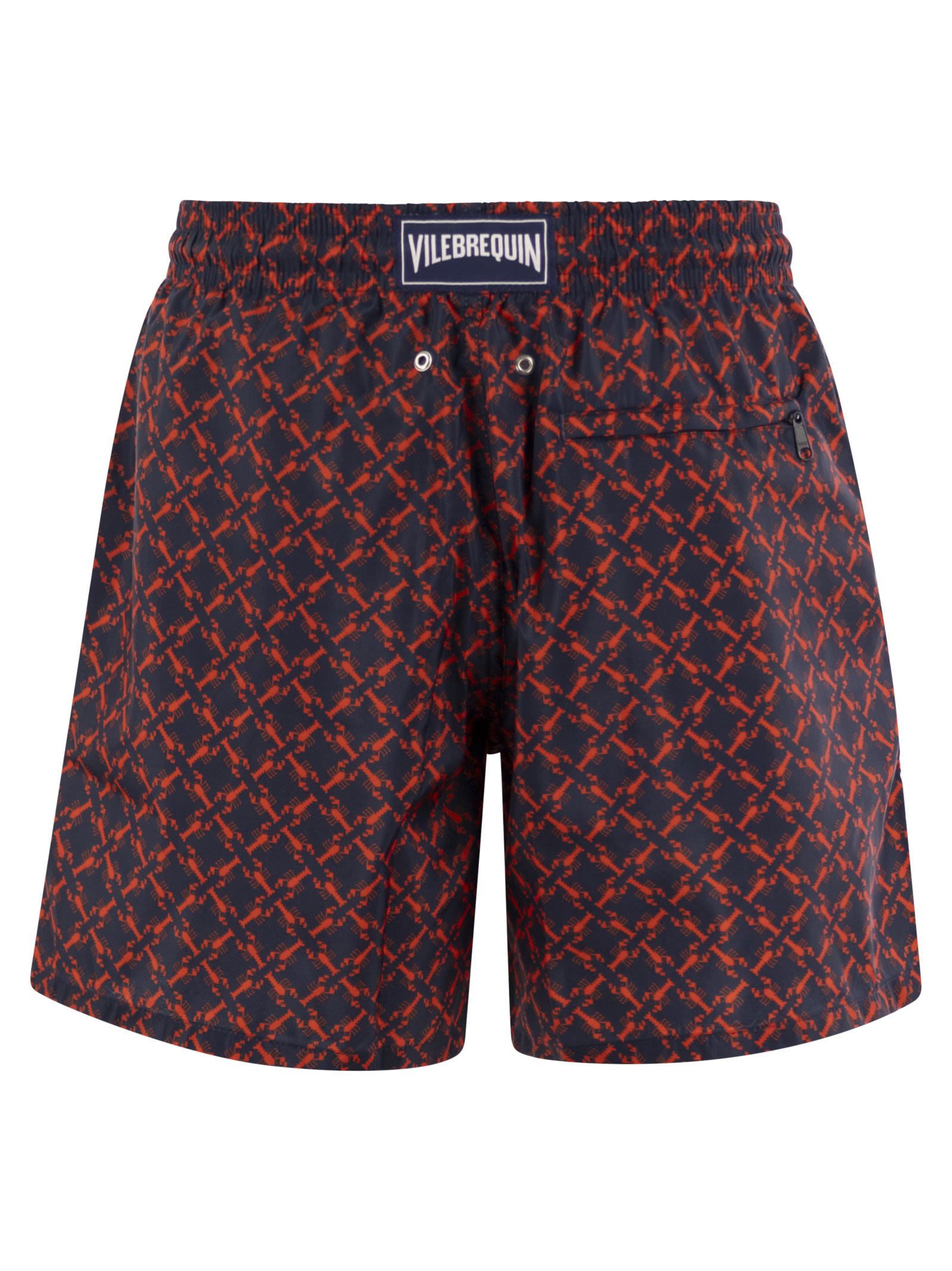 Vilebrequin Mahina Patterned Beach Shorts In Burgundy