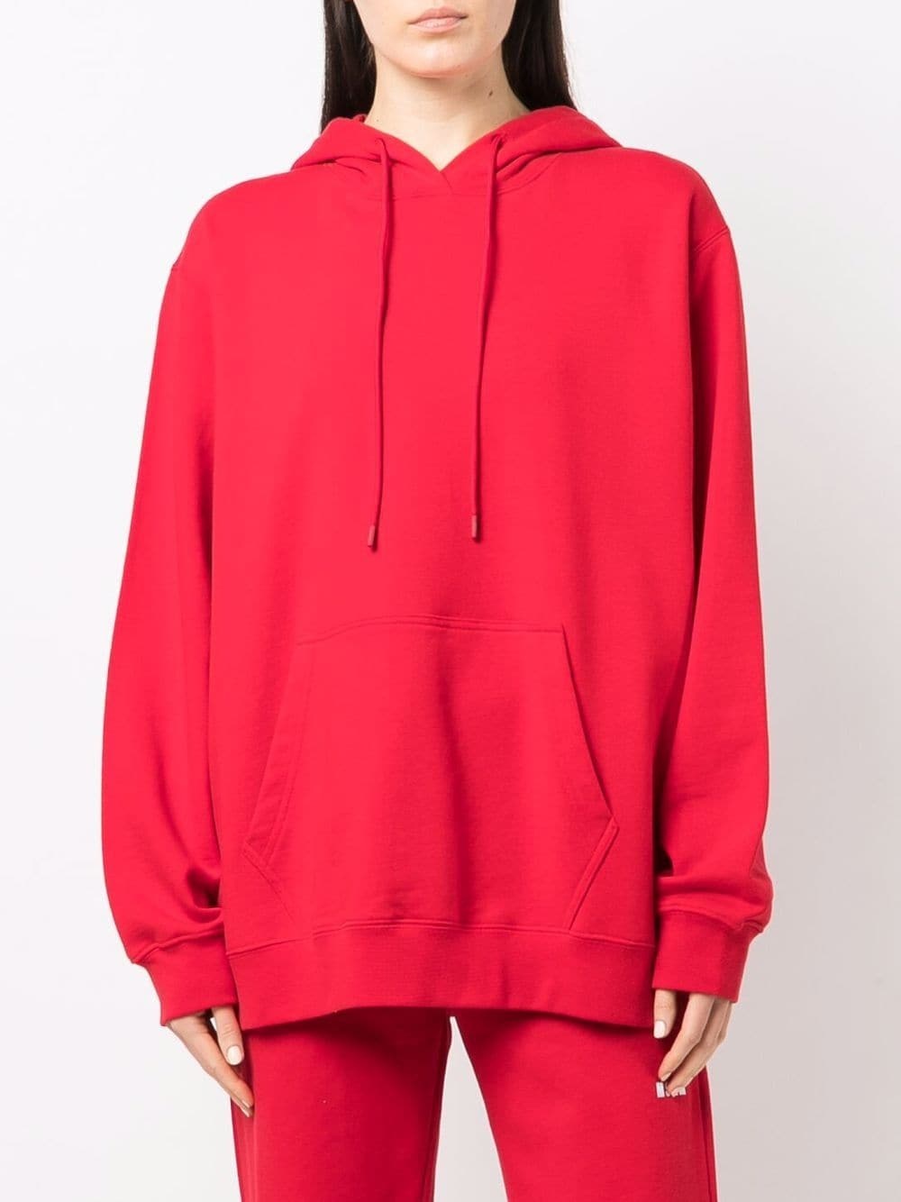Msgm Logo-print Cotton Hoodie In Red