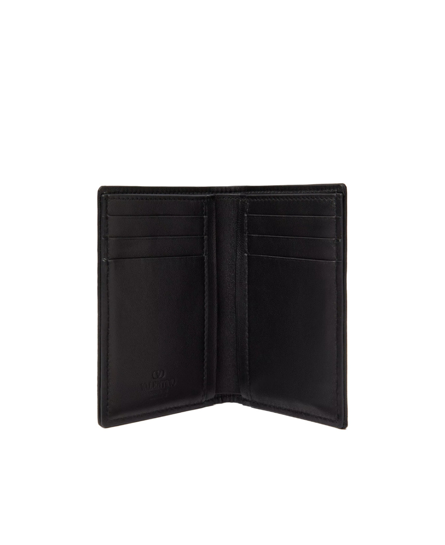 Valentino Monogram-pattern Bi-fold Wallet In Black