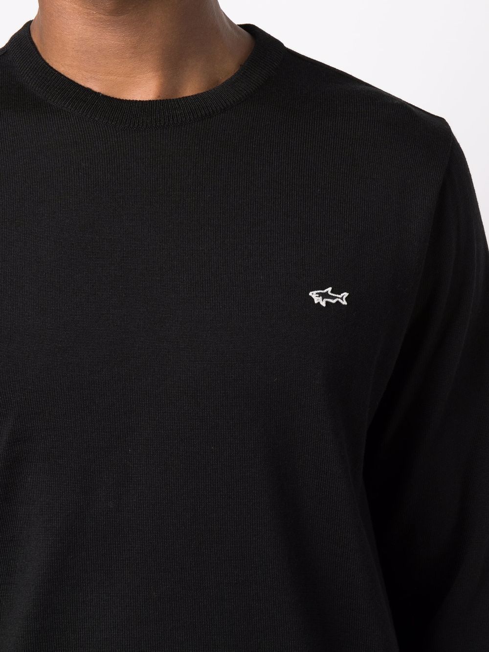 Paul & Shark Embroidered Logo Jumper In Black