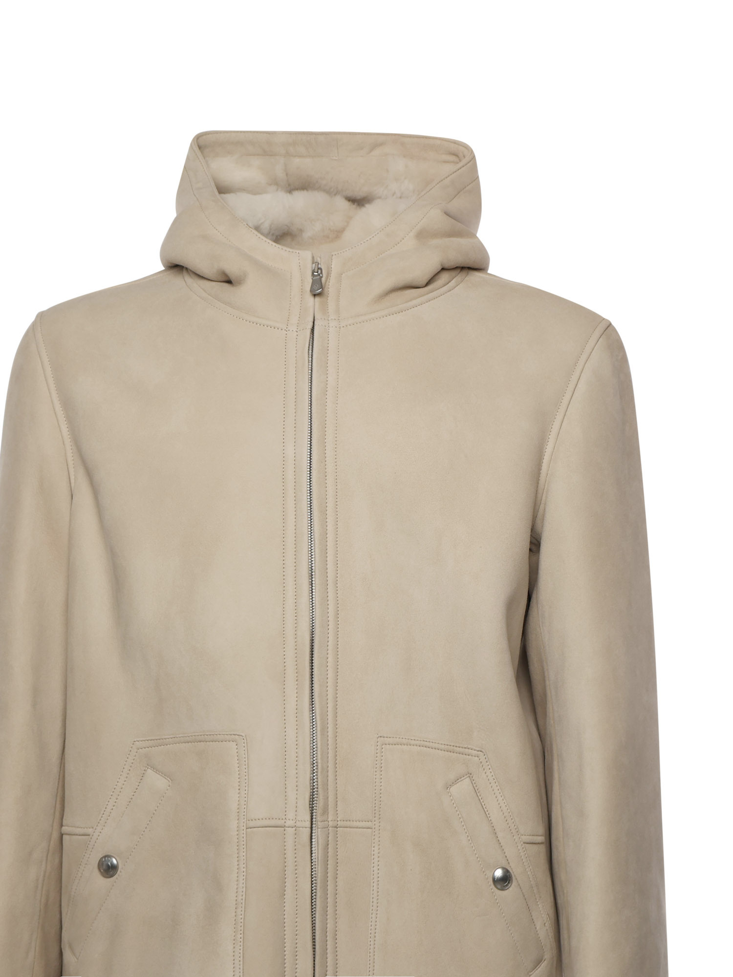 Eleventy Zip-up Hooded Jacket In Neutral