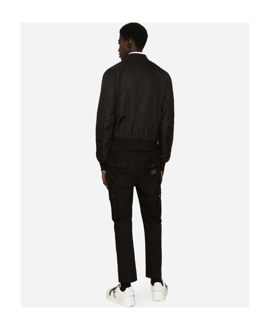 Dolce & Gabbana Dolce&gabbana's Silver-plaque Completes The Design Of This Bomber Jacket For An Auth In Black