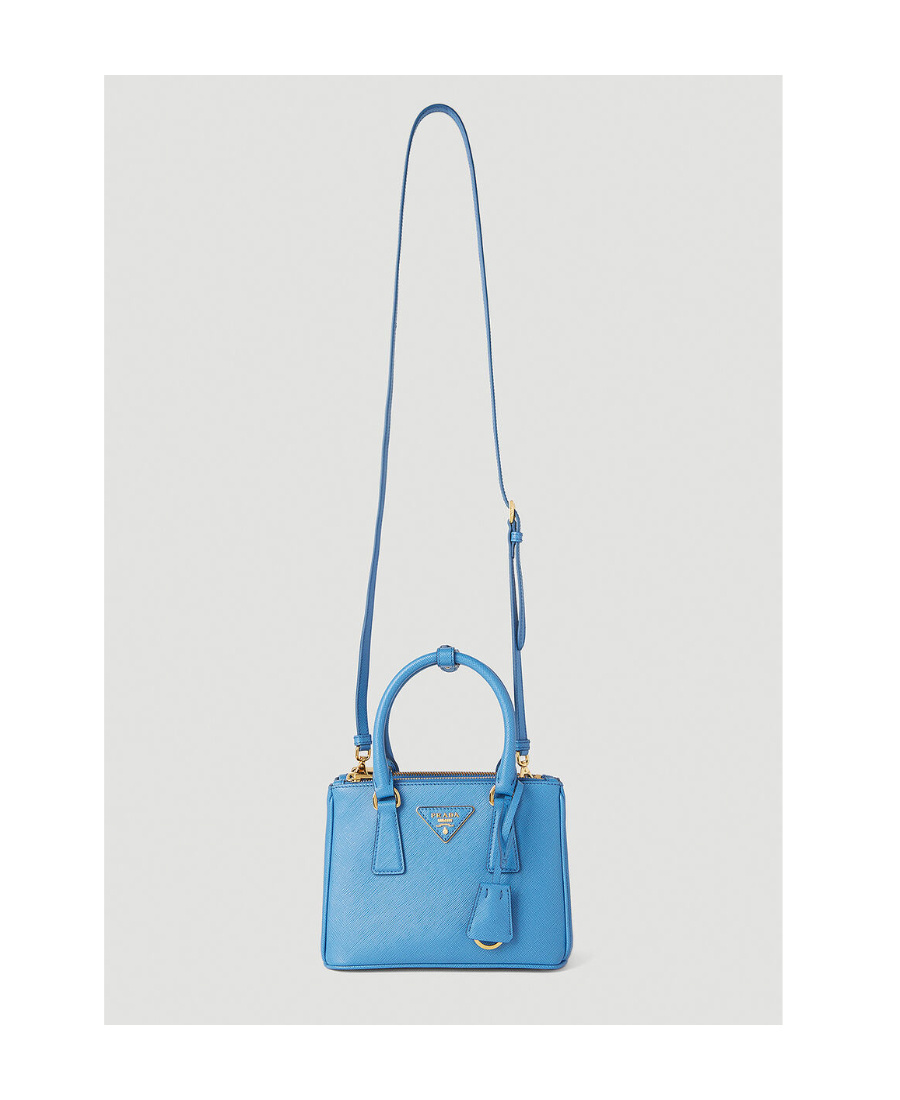 Prada Logo Shoulder Bag In Blue